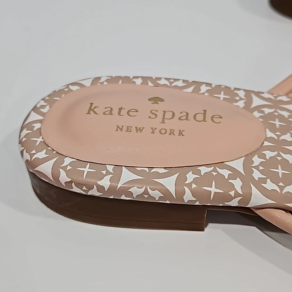 kate spade Pink Patterned Bow Flip Flop Sandals